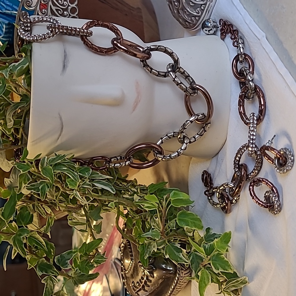 Brighton Pebbled Pave Necklace, Bracelet & Earrings Bundle